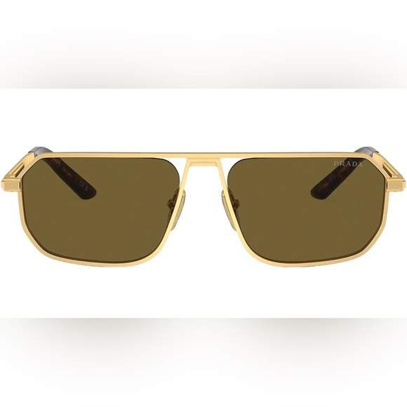 NEW PRADA PILOT PR A53S 1BK01T SUNGLASSES PRA53S 1BK01T GOLD SPR A53 UNISEX - Picture 2 of 5